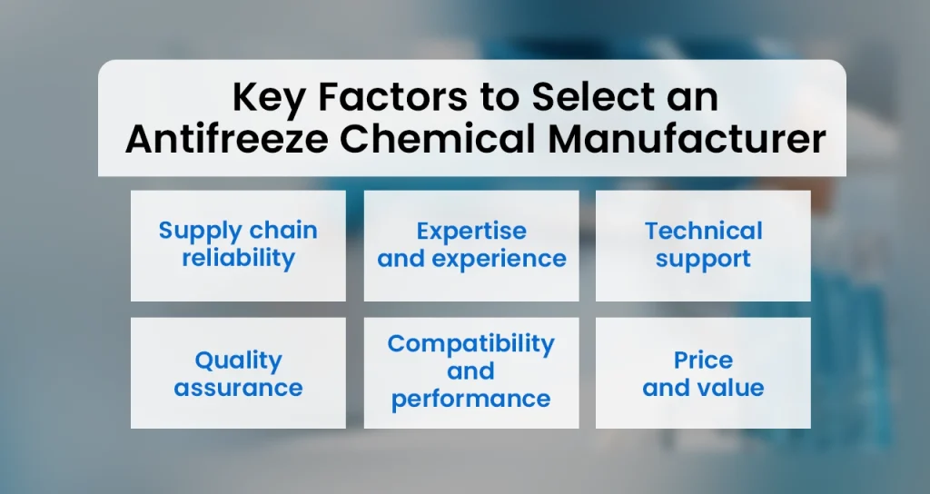 Key Factors select an Antifreeze Chemical Manufacturer